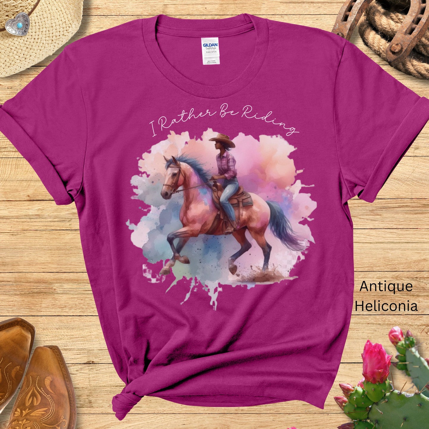 I'd Rather Be Riding Melanin Cowgirl T-Shirt,