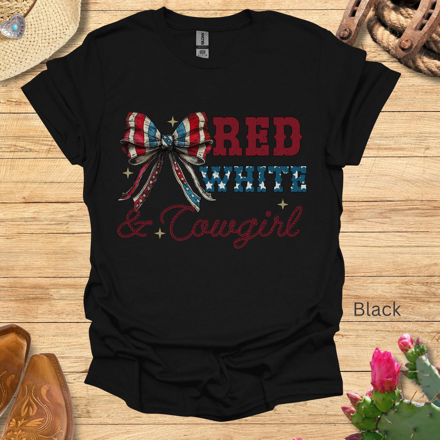 Red White and Cowgirl Patriotic Shirt