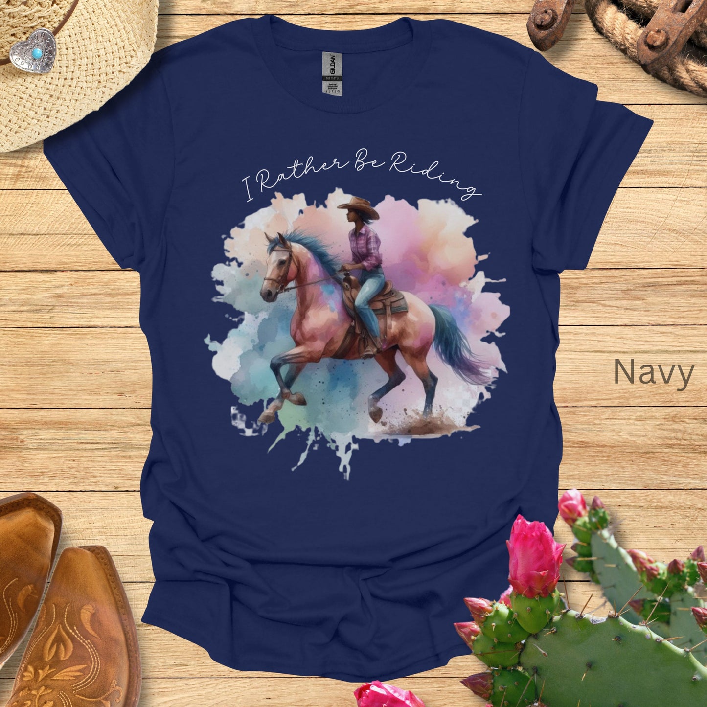 I'd Rather Be Riding Melanin Cowgirl T-Shirt,