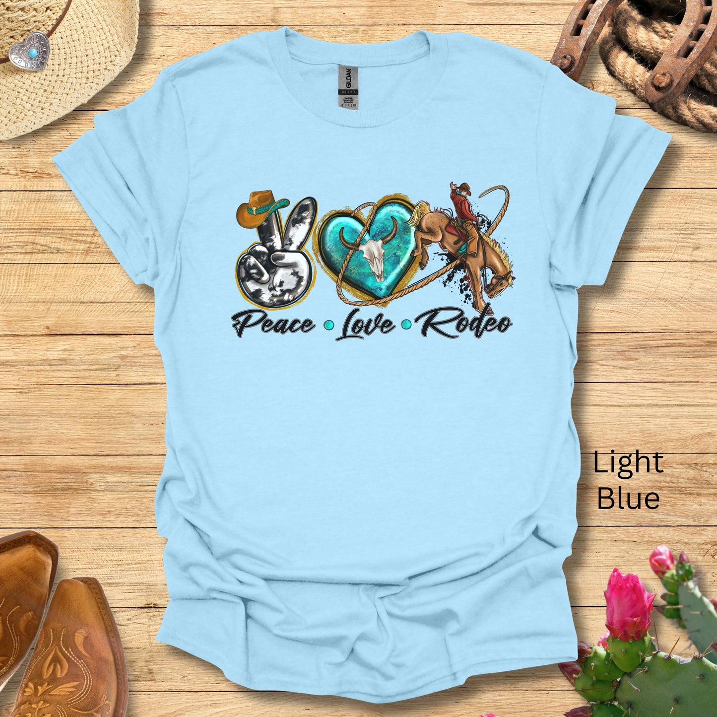 Peace Love Rodeo Cowgirl Tshirt