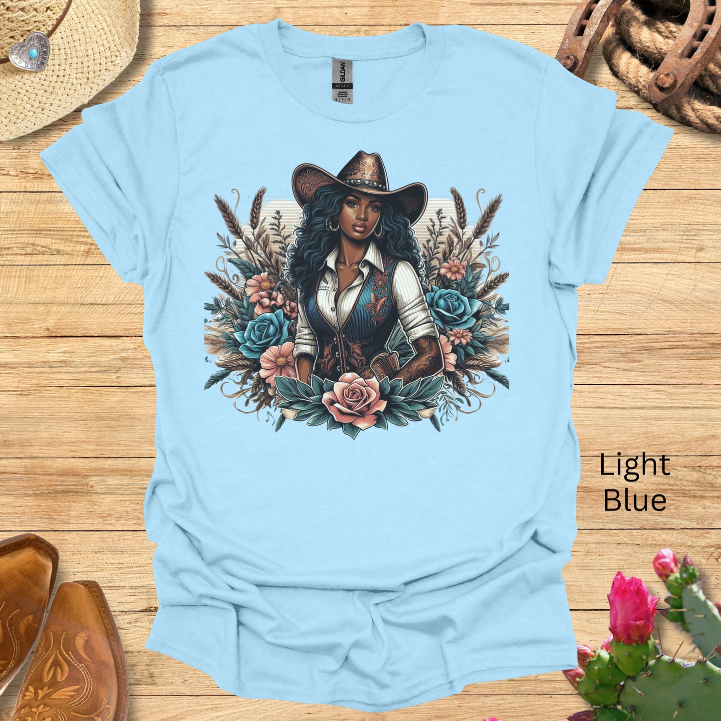 Black Cowgirls Floral T-Shirt