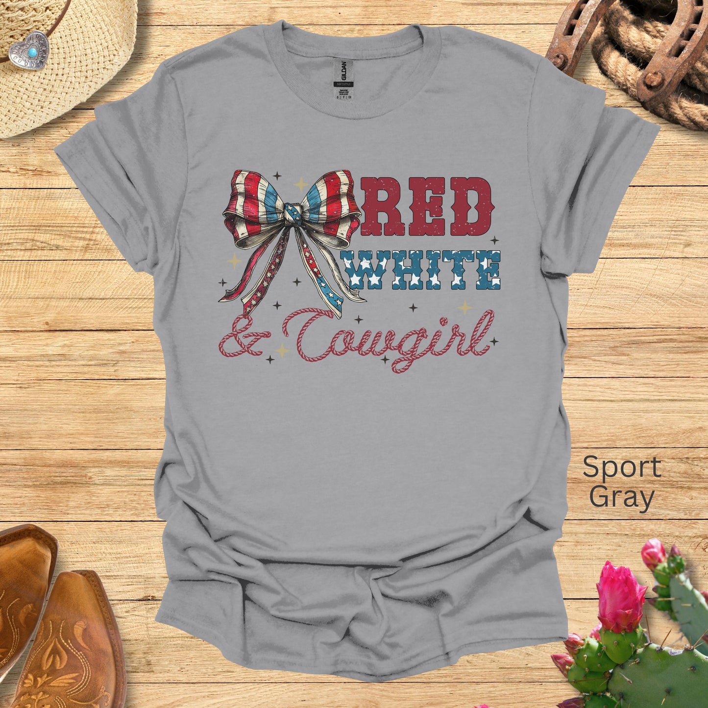 Red White and Cowgirl Patriotic Shirt