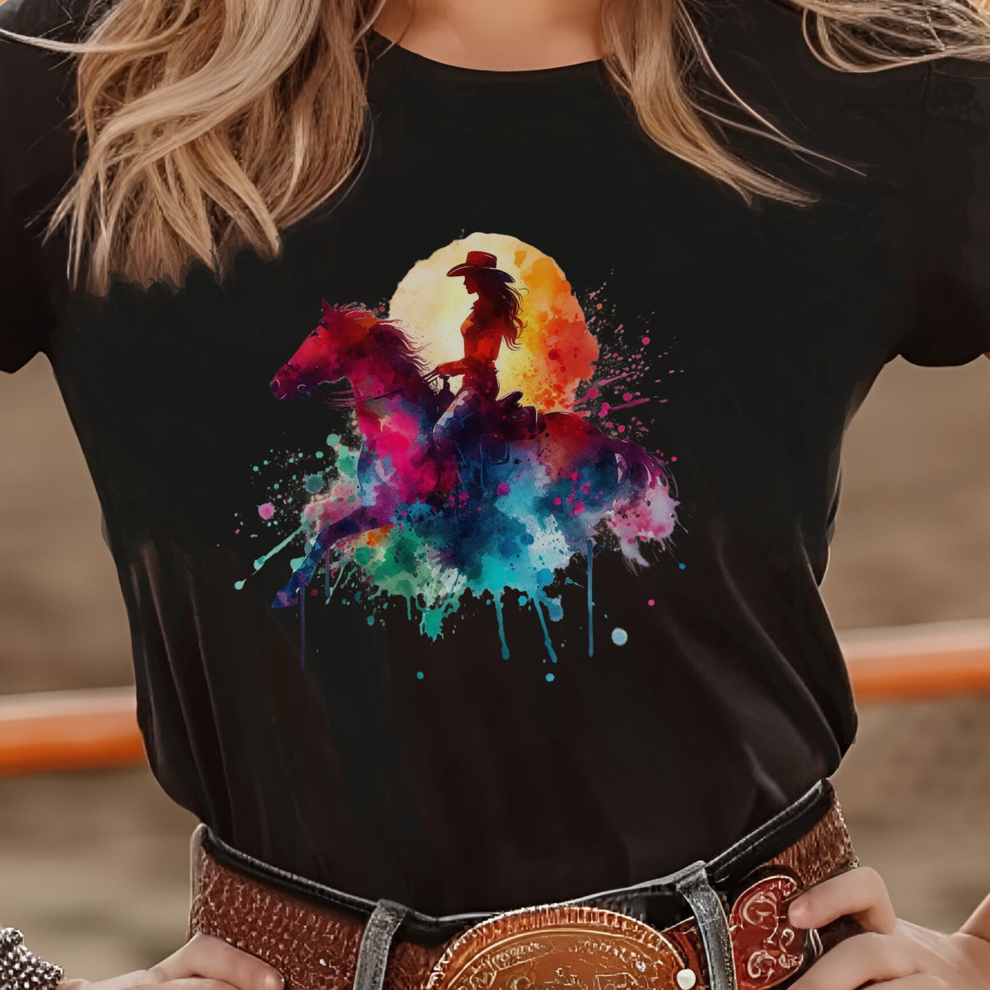 Cowgirl Watercolor Splash Shirt