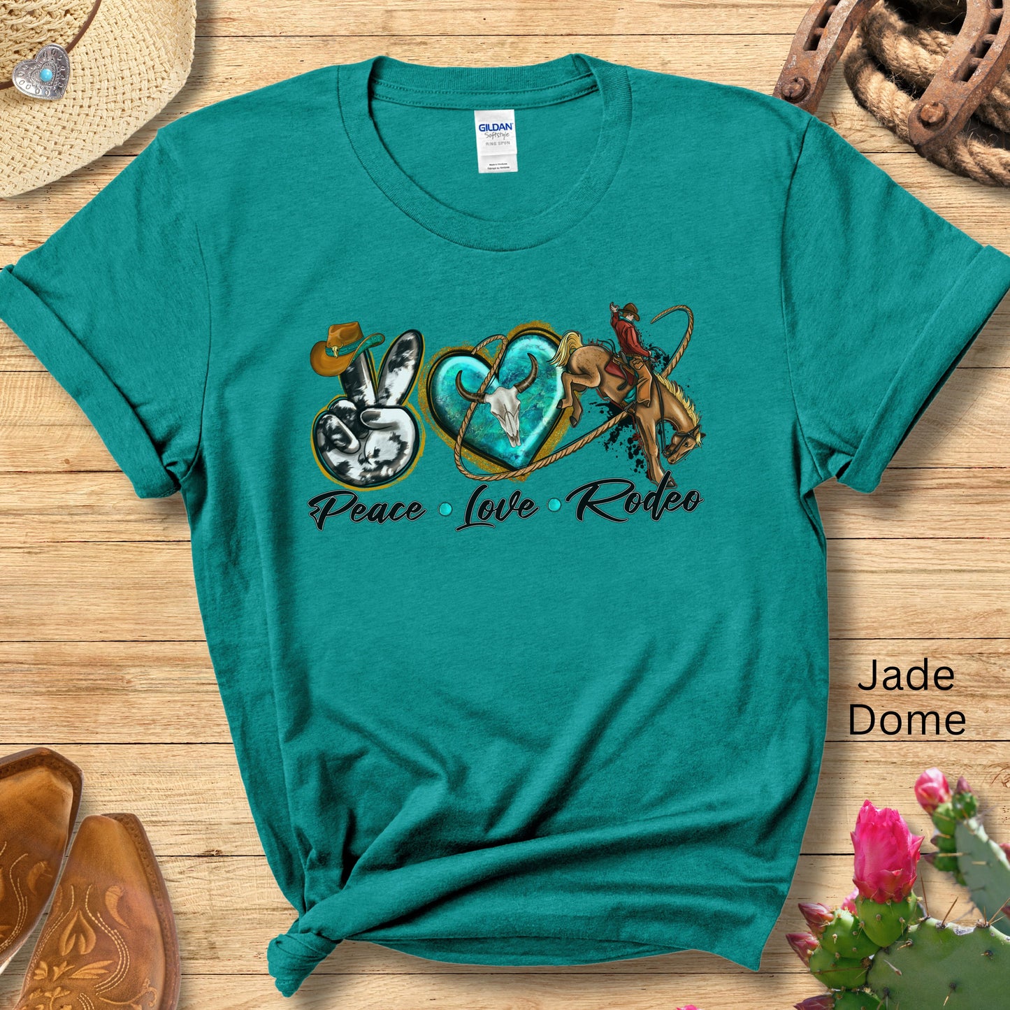 Peace Love Rodeo Cowgirl Tshirt