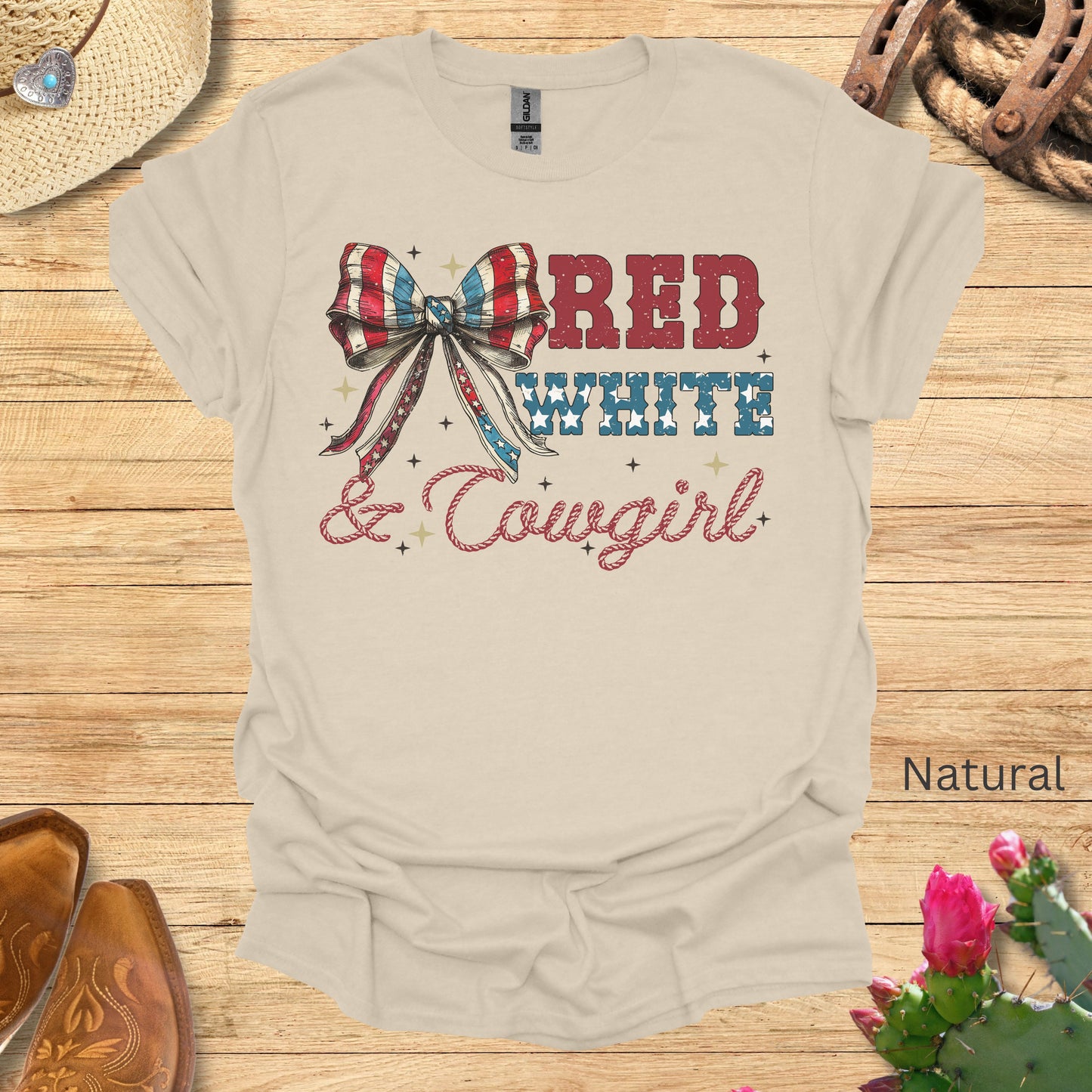 Red White and Cowgirl Patriotic Shirt