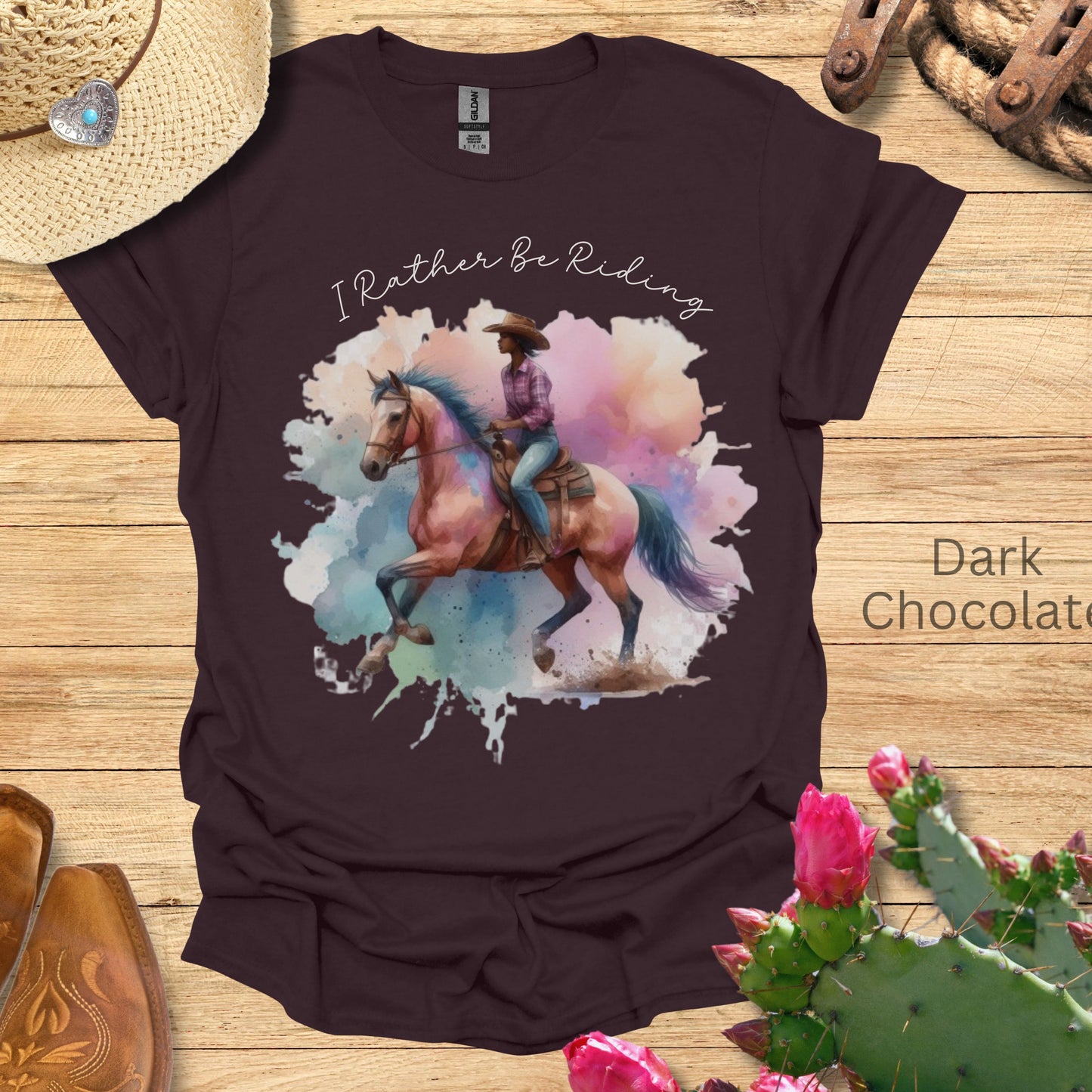 I'd Rather Be Riding Melanin Cowgirl T-Shirt,