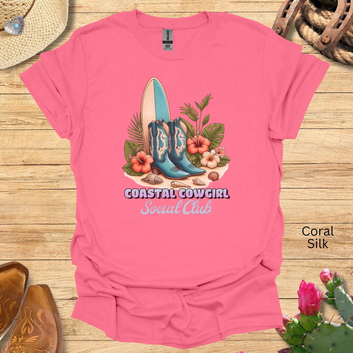 Coastal Cowgirl Surfing T-Shirt