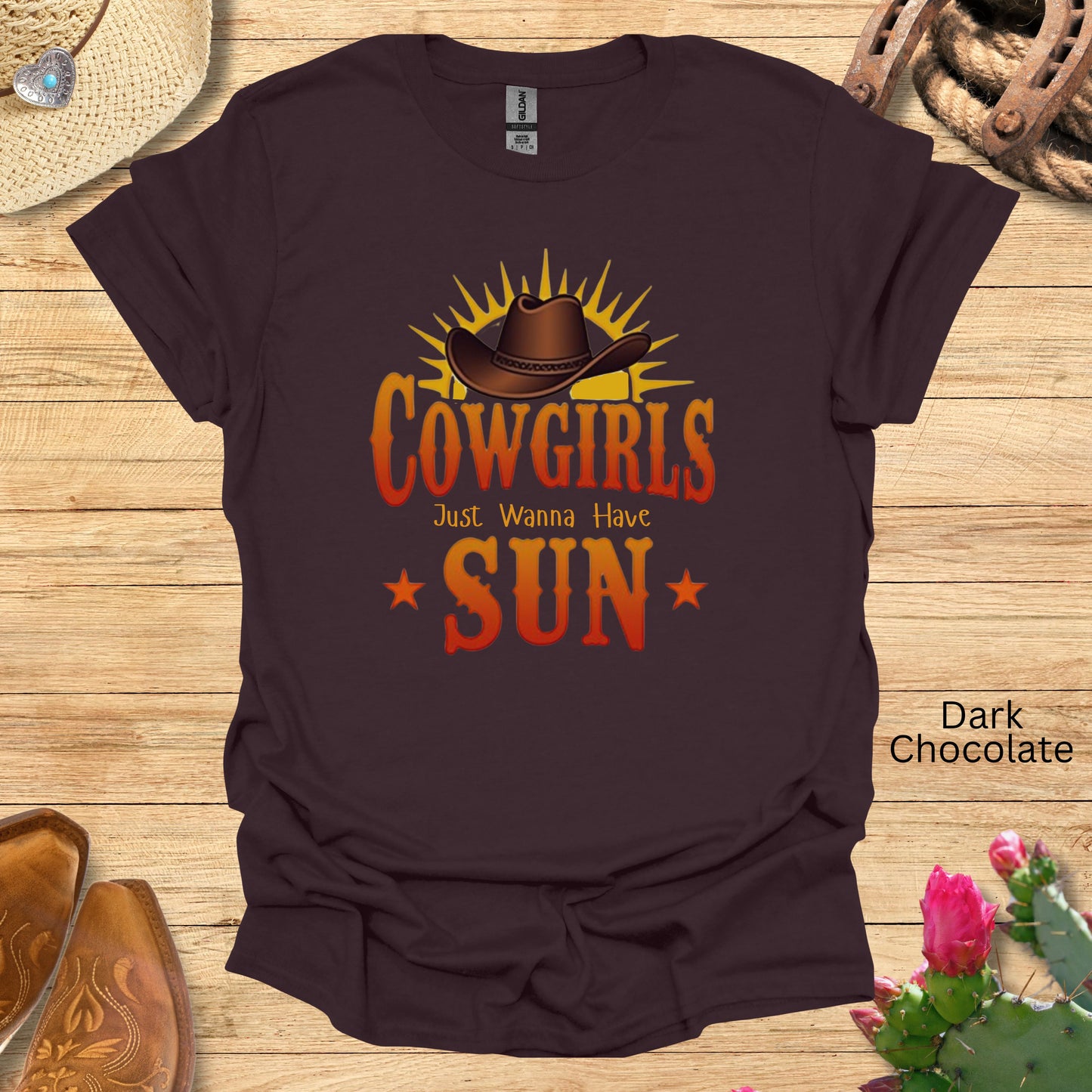 Cowgirls Just Wanna Have Sun Pun T-Shirt