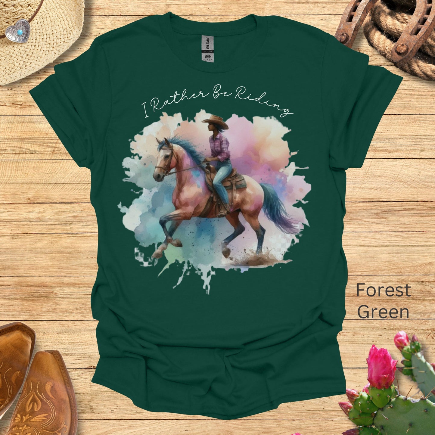 I'd Rather Be Riding Melanin Cowgirl T-Shirt,