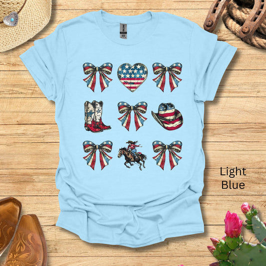 Patriotic Stars and Strips Western T-shirt