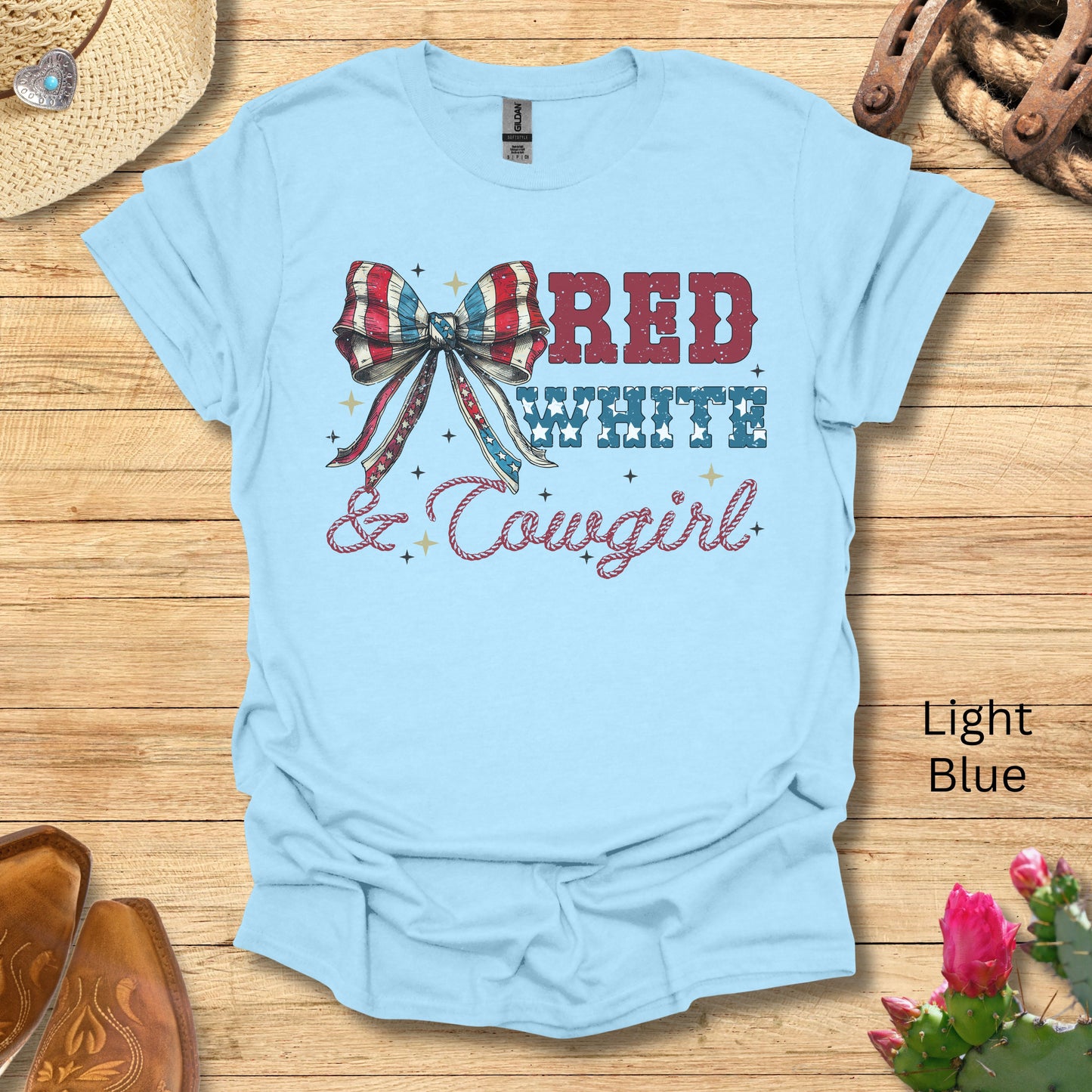 Red White and Cowgirl Patriotic Shirt