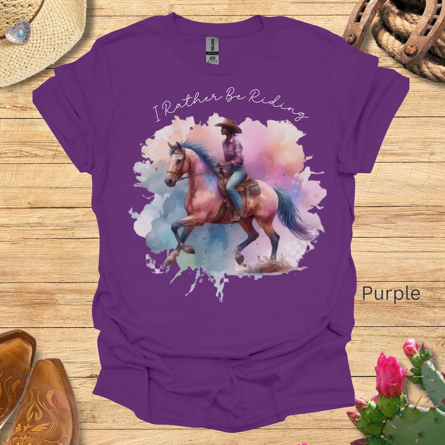 I'd Rather Be Riding Melanin Cowgirl T-Shirt,