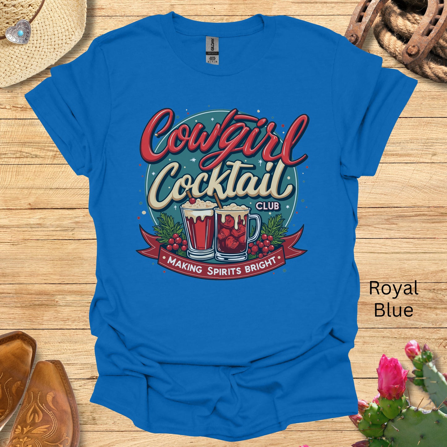 Cowgirl Cocktail Club Christmas T-shirt