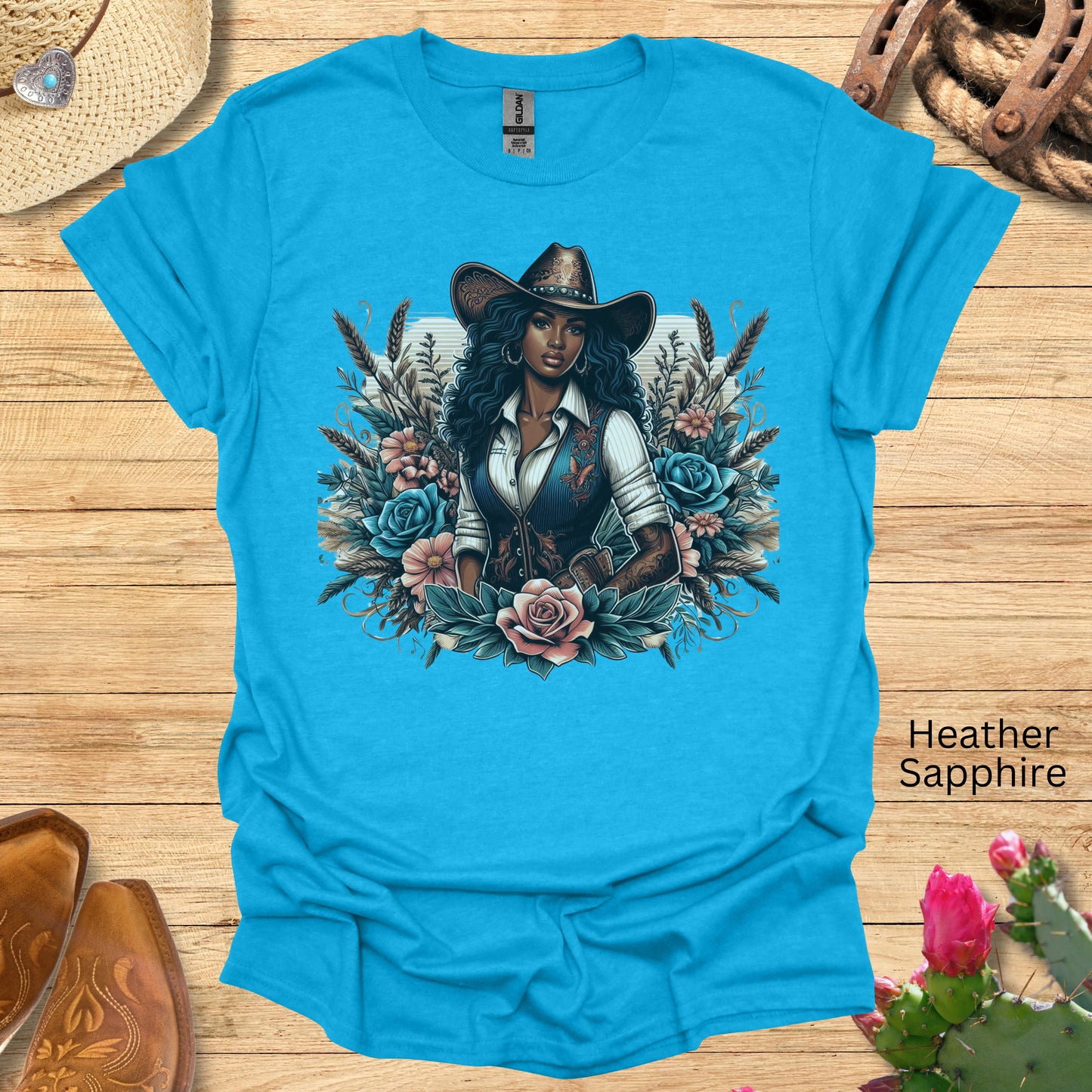 Black Cowgirls Floral T-Shirt