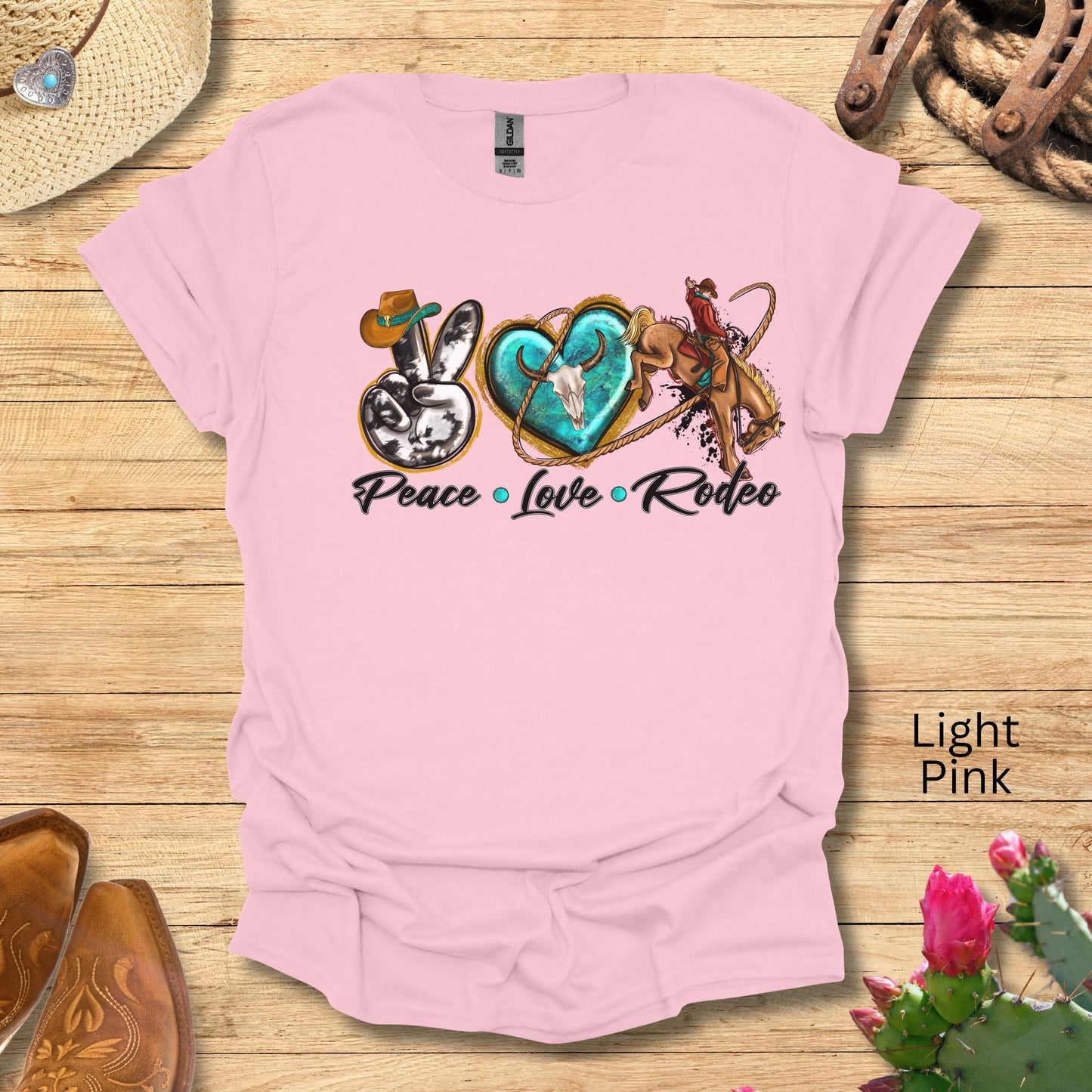 Peace Love Rodeo Cowgirl Tshirt