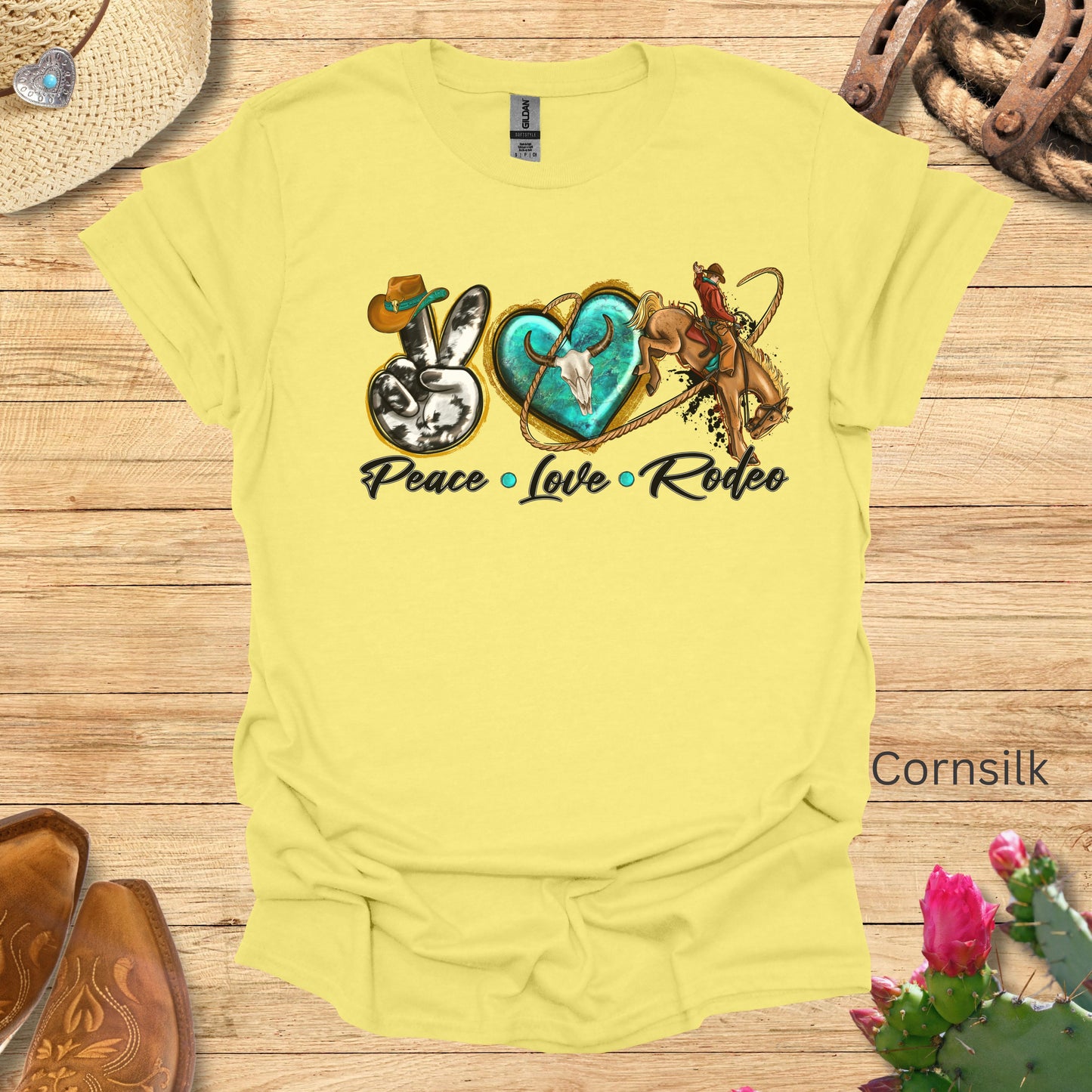 Peace Love Rodeo Cowgirl Tshirt