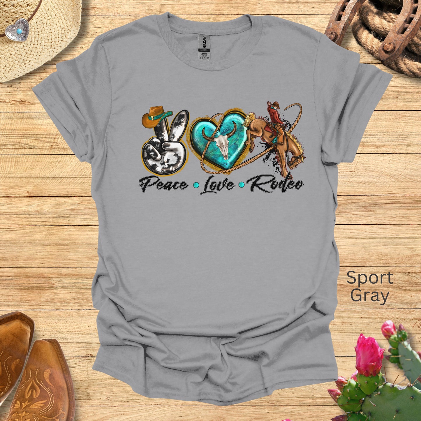 Peace Love Rodeo Cowgirl Tshirt